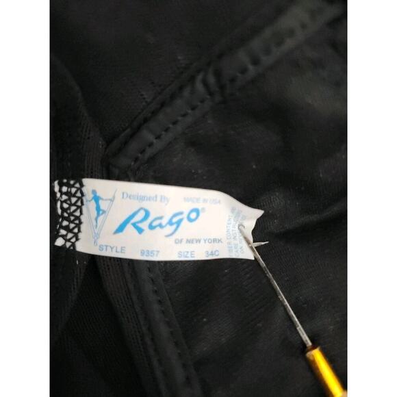 Vintage Rago "All In One" Shapewear STYLE 9357 34 C Black Lace details VTG - Picture 8 of 9